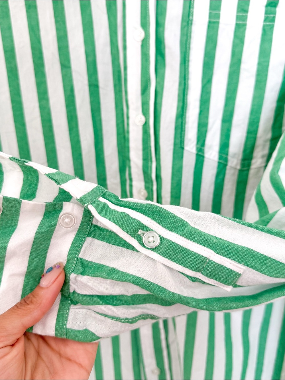 Dynamite Green & White Striped Button-Down Shirt - Picture 5 of 6